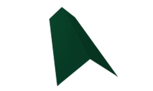 Планка конька плоского 145х145 глянец RAL 6005 зеленый (2м)