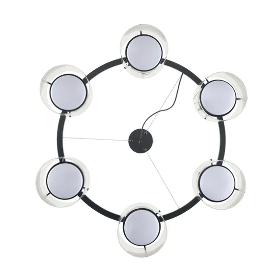 8232/6 COMFI LN25 193 черный/прозрачный, металл/стекло Светильник подвесной LED GX70 6*10W 220V NATALINA