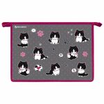 Папка для труда на молнии BRAUBERG А4, 2 отделения, органайзер, "Cat patches", 272211