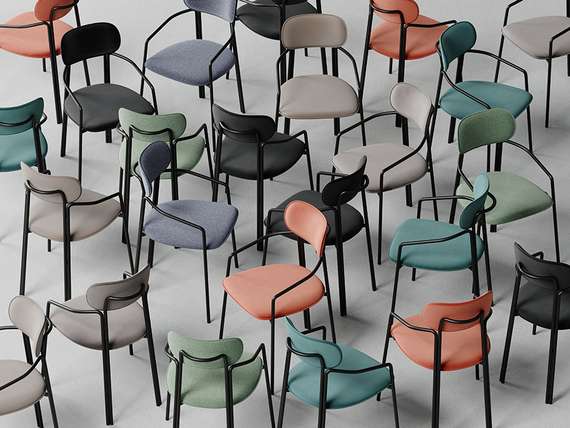 Стул Ror, Round, темно-красный велюр