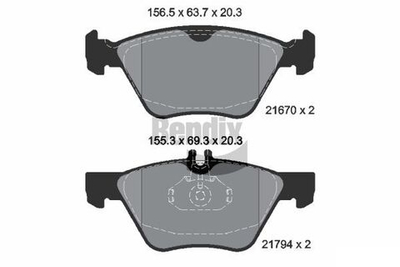 BENDIX Braking - BPD1356-BEN - Brake Pad Set, disc brake