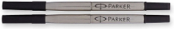 Стержни Parker для ручки-роллера 2шт. Цвет чёрный, толщина линии М, в блистере. Франция