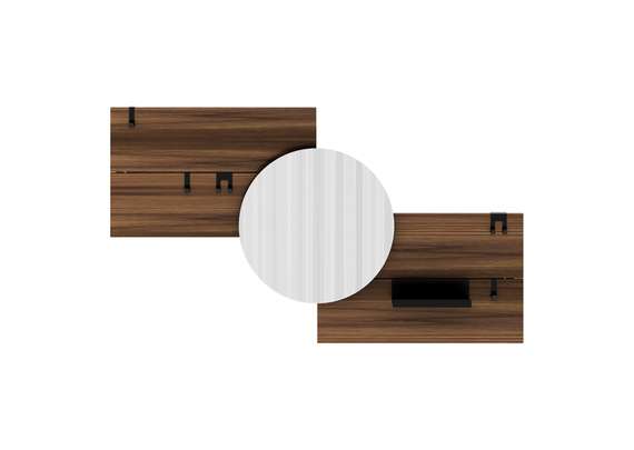 Вешалка Stripe M горизонтальная с зеркалом D 60 см (орех)