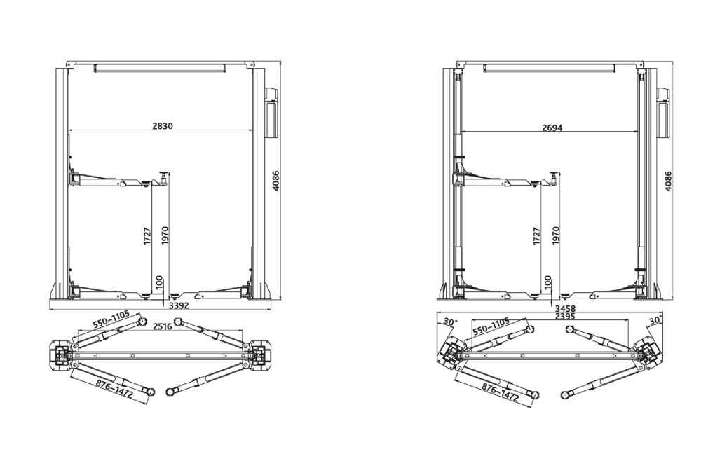 Подъемник 2-х стоечный с верхней связью, 4 т., 380В PG212