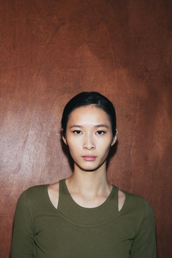 ZARA ДВОЙНАЯ ФУТБОЛКА В РУБЧИК, ХАКИ