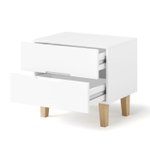 Тумба прикроватная, 50х40х55, Чек, напольная, в прихожую и ванную, с ящиками, белый, Dipriz