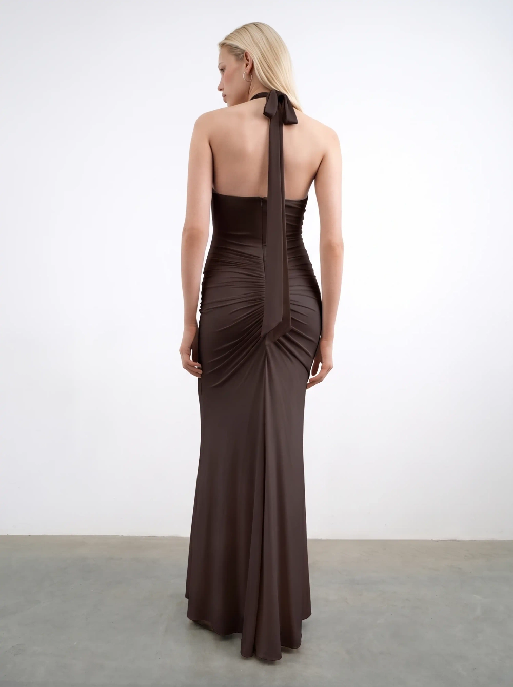 Луна макси (Luna maxi), платье макси из шоколадной сетки