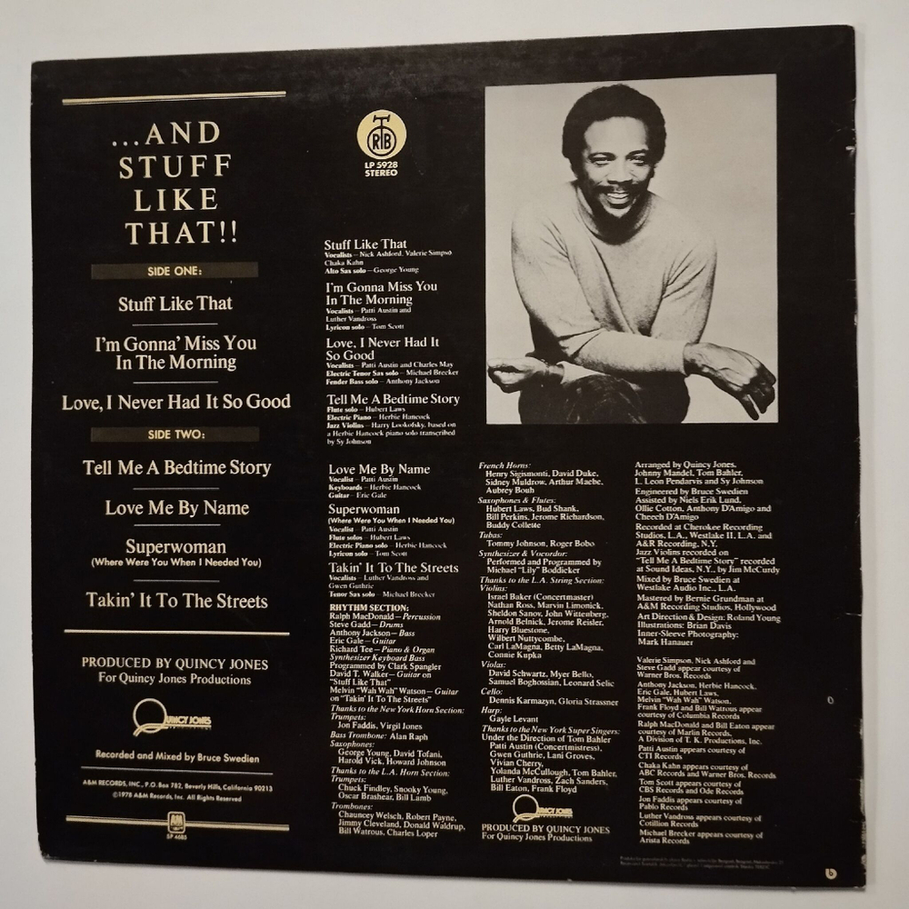 Винтажная виниловая пластинка LP Quincy Jones Sounds And Stuff Like That (Югославия 1978)