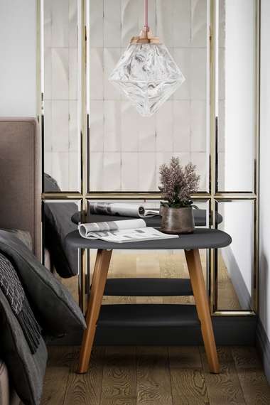 Стол журнальный Хадсон графит/дуб светлый