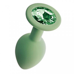 Анальная пробка с зеленым кристаллом Gamma, цвет салатовый (CORE) (M)