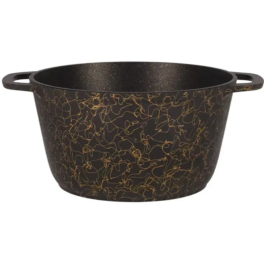 Кастрюля 2,5л «Грация»(черный/золото) со стеклянной крышкой кчз25а