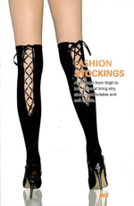 Плотные чулки со шнуровкой сзади , 12 SM (42-44) (Цвет: черный с золотым)