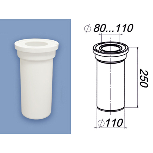 Труба фановая прямая 110  L250 Т110.00.00 Уклад