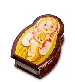 Народные промыслы ШК-11/59-A Шкатулка в технике декупаж «Матрешка» (14х10х5)