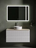 Тумба с раковиной Sancos SNOB R 100 со столешницей, белая матовый