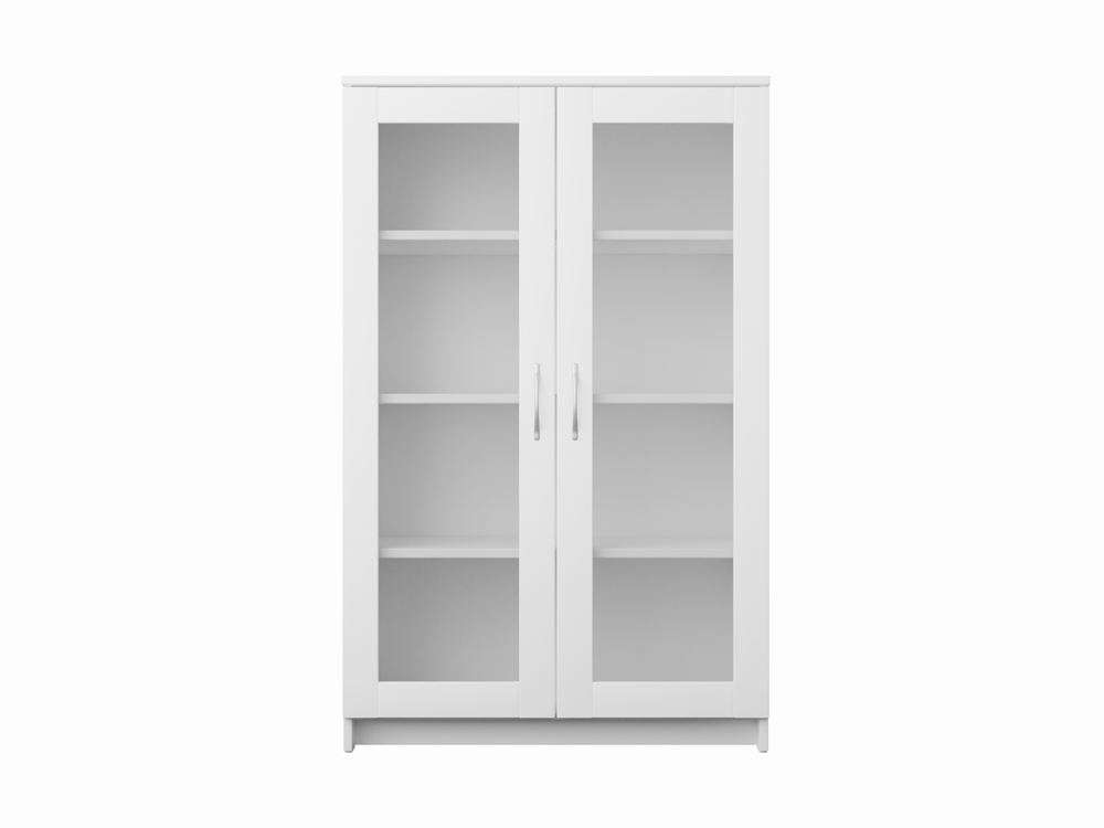 Тумба Сириус 2 двери со стеклом 78х123 (белая)