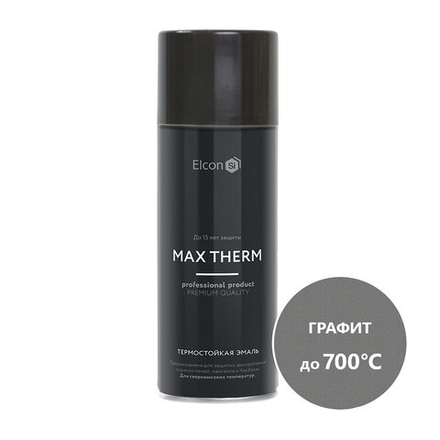 Эмаль термостойкая Elcon 700 градусов цвет графит (520мл) аэрозоль