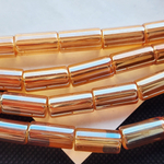 Стеклянные бусины, оранжевый, рыжий, бусины трубочки, 16×8мм