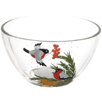 Салатник стеклянный 250мл «Новогодний микс» 6 видов D1323/36