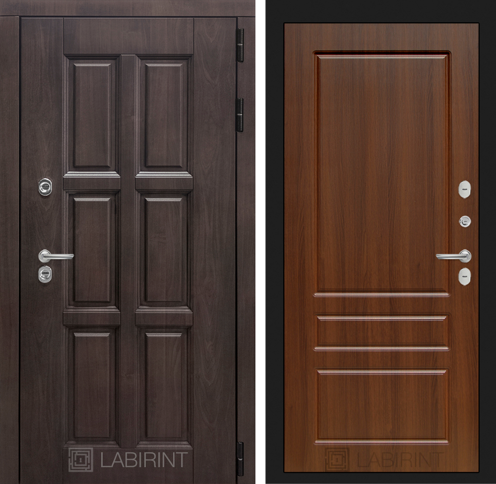 Дверь с терморазрывом входная Лабиринт ЛОНДОН ТЕРМО 03 Орех бренди