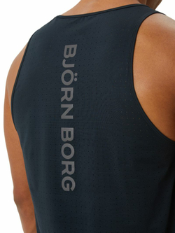 Мужская теннисная футболка Björn Borg Running Perforated Tank - black beauty