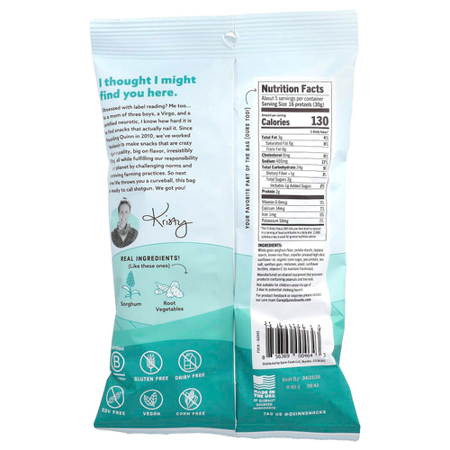 Quinn Snacks, Pretzel Twist, морская соль, 159 г (5,6 унции)