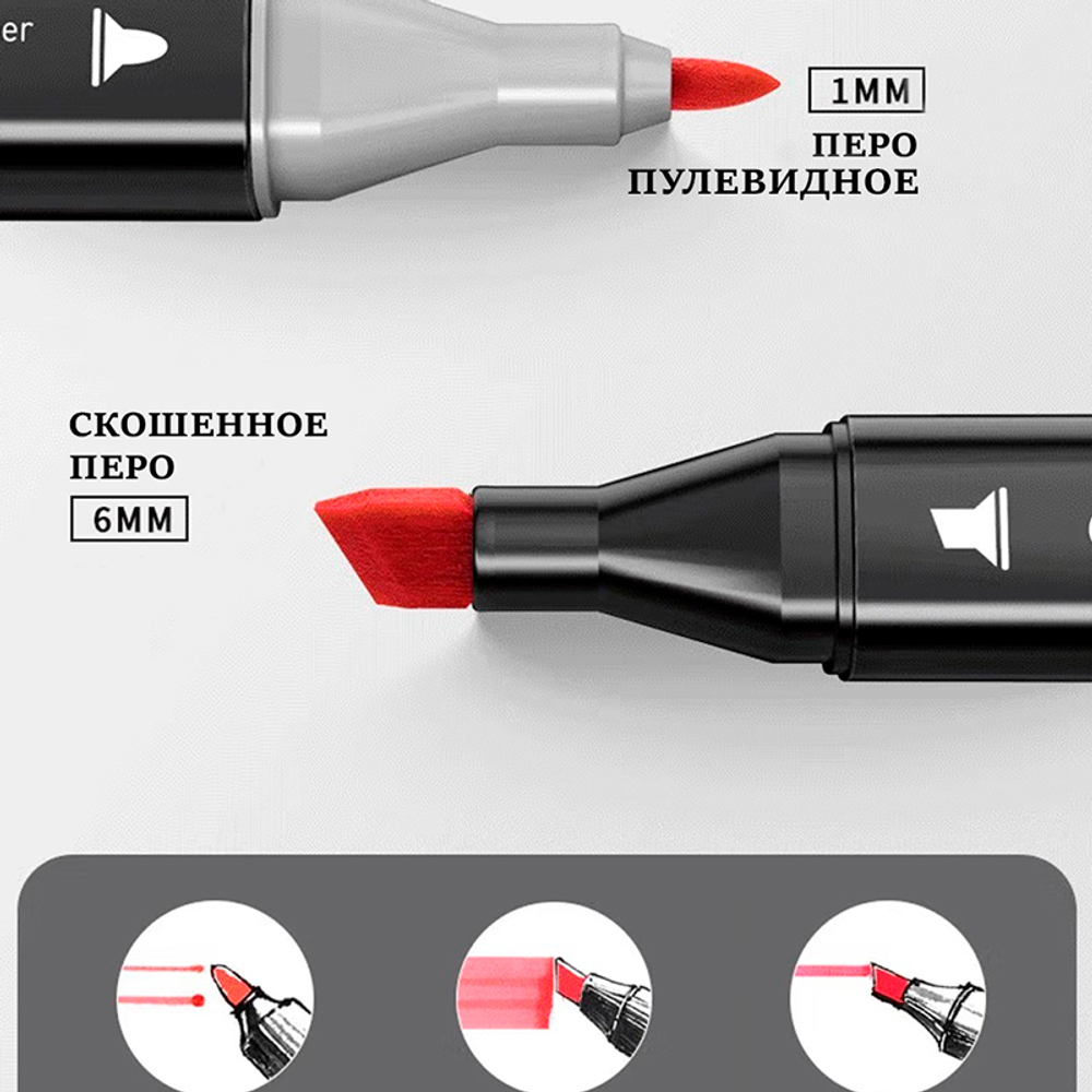 Набор маркеров для скетчинга DELI "Naruto", двухсторонний, 40 цветов