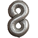 Шар фольгированный Цифра 8 101 см (Серебряный)