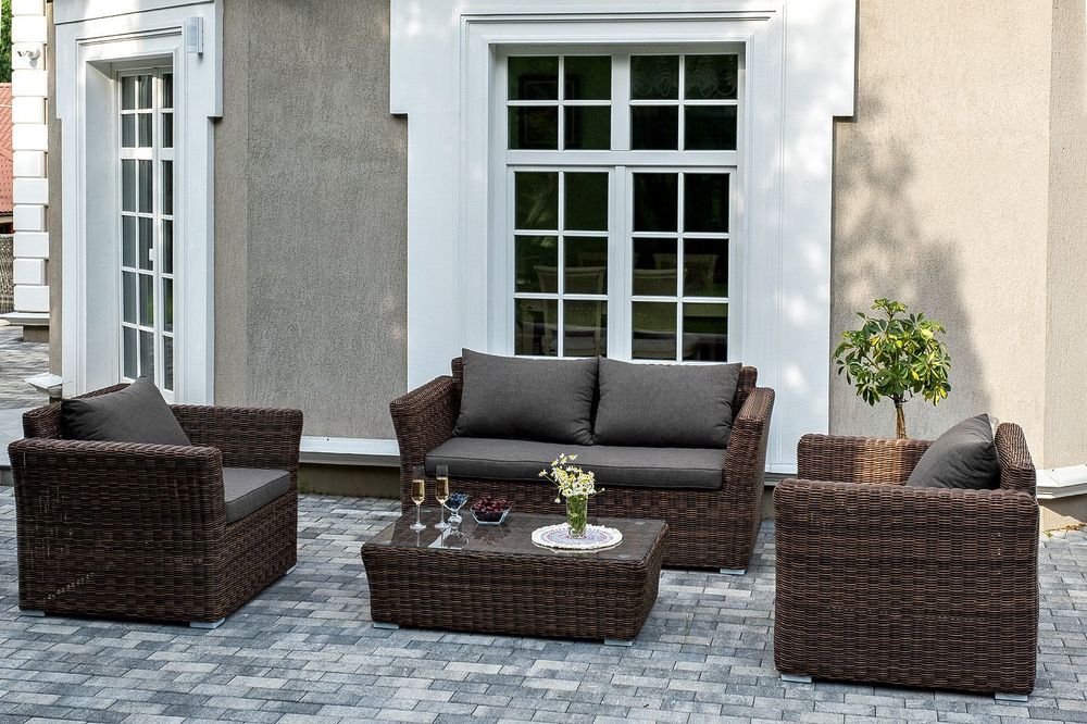 "Капучино Сингл" лаунж-зона из искусственного ротанга, цвет коричневый