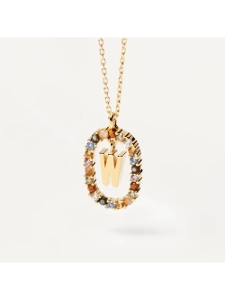 Колье Буква W серебро 925 пробы покрытое золотом