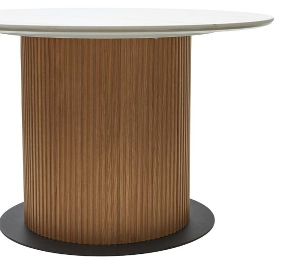 Стол MESA D120 цвет БЕЛЫЙ МРАМОР M326 / Каркас OAK