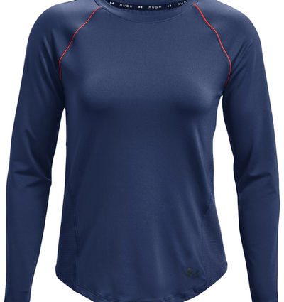 Женская теннисная футболкаUnder Armour Rush HeatGear Mesh Long Sleeve W - Blue