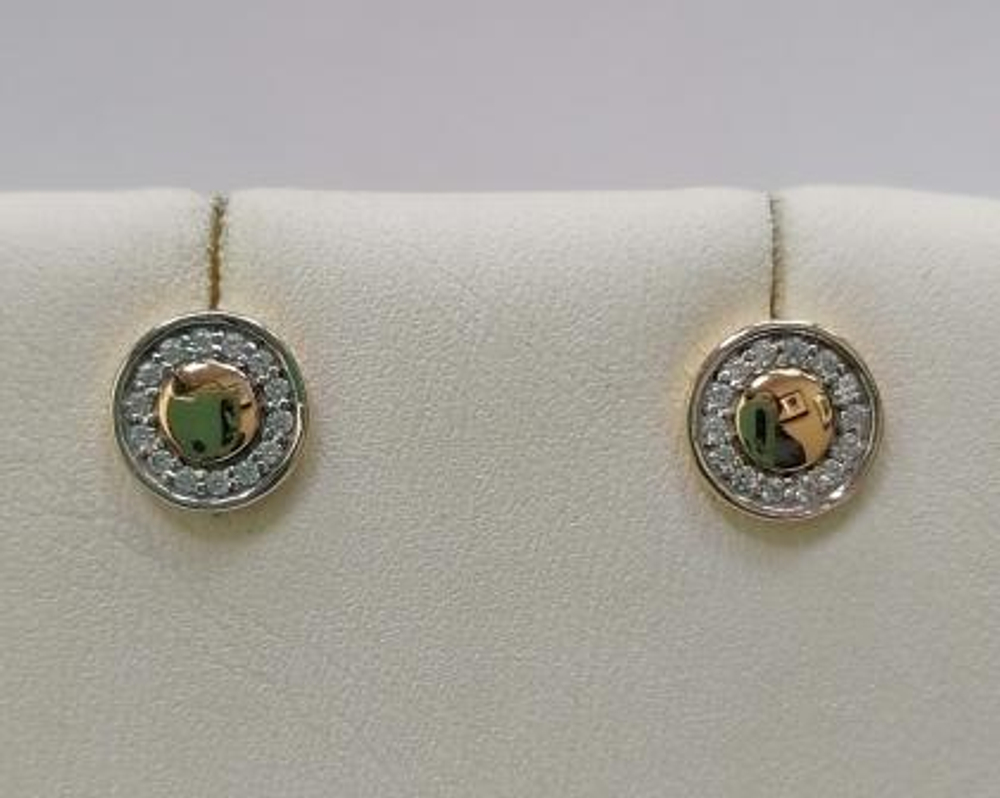 Серьги из золота с фианитами