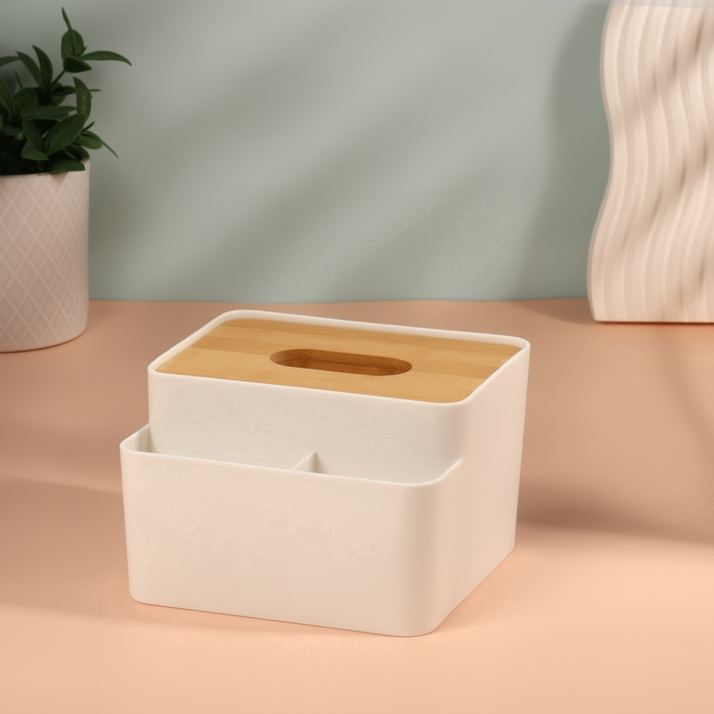 Органайзер для хранения BAMBOO, с крышкой, 3 секции