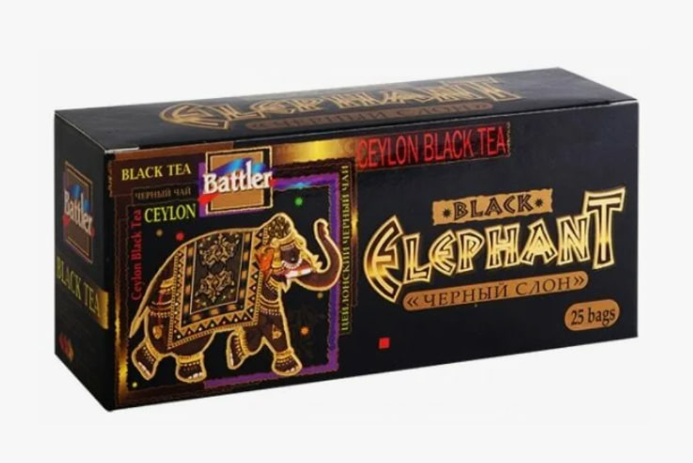 Чай "БАТТЛЕР" Цейлонский черный ЧЕРНЫЙ СЛОН 25 пак