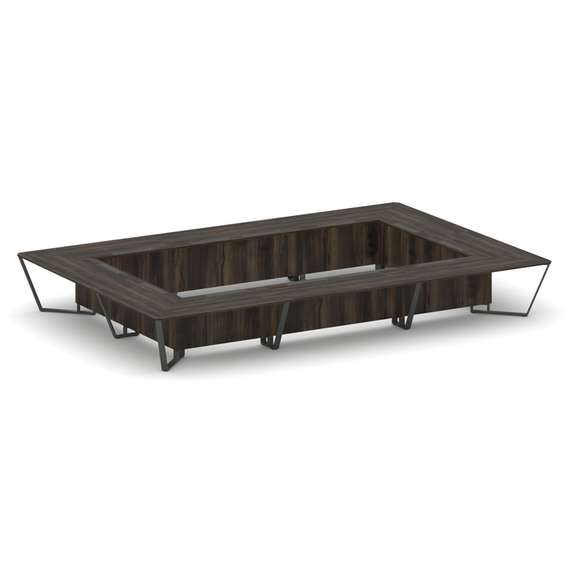 Steel Meet Стол переговорный прямоугольный KDK-PR.B.SP-26K2 Дуб Мали/Металл Антрацит 6000*4000*750