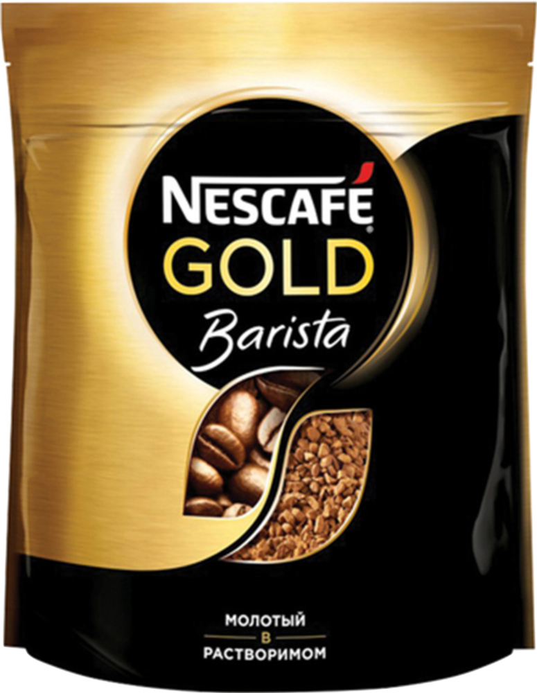 Кофе растворимый Nescafe Gold Barista с молотым кофе, пакет 75 г