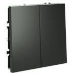 Перекрестный переключатель встраиваемый VOLTUM S70 двухклавишный 10А, (титан)