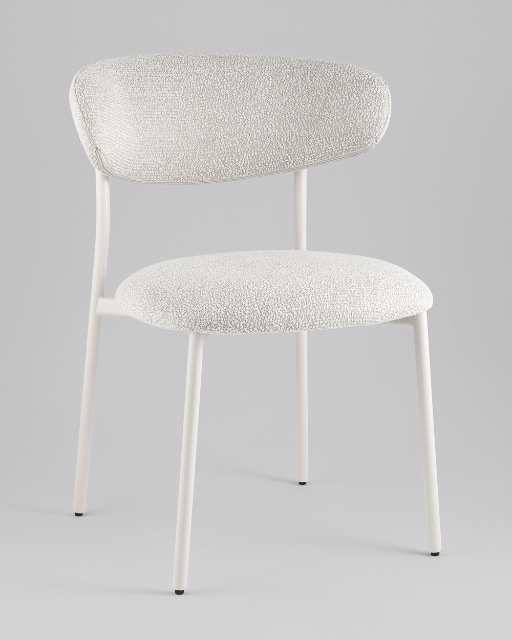 Стул обеденный Ayla серый белые ножки