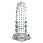 Прозрачная насадка удлинитель 14см с шипами и стимуляцией предвагинальной зоны Baile Brave Man BI-026202