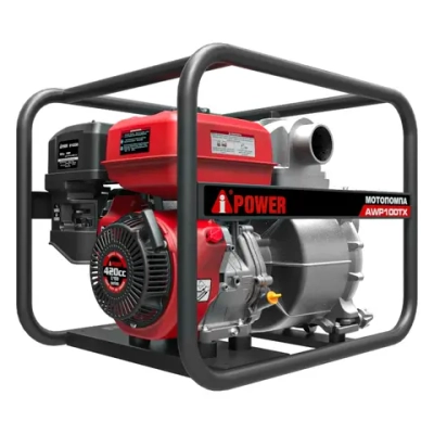 A-iPower AWP100TX мотопомпа бензиновая для сильнозагрязненной воды 14 л.с, 1716 л/мин, диаметр 100 мм, 30341