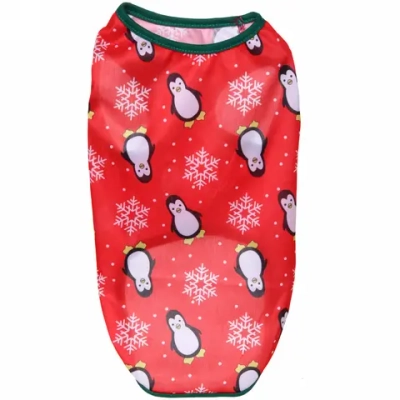 Майка для собаки «Новогодний БУМ-Веселые Пингвины» размер L (45*35см) Ultramarine
