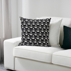IKEA GERDIE  (ИКЕА ГЕРДИЕ)  -  Подушка, белый/черный кот, 40x40 см