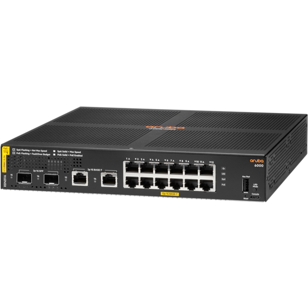 Коммутатор (свитч) HPE R8N89A Aruba 6000 12G Class4 PoE 2G/2SFP 139W Switch