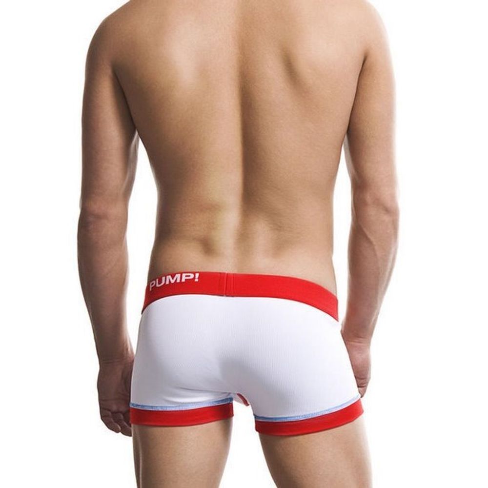 Мужские трусы боксеры белые с красной окантовкой PUMP! Hockey