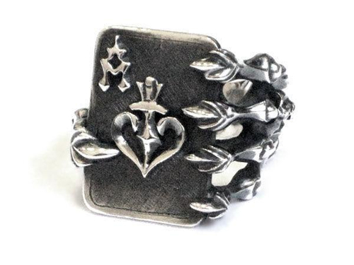 Кольцо серебряное "Туз" AZR-013