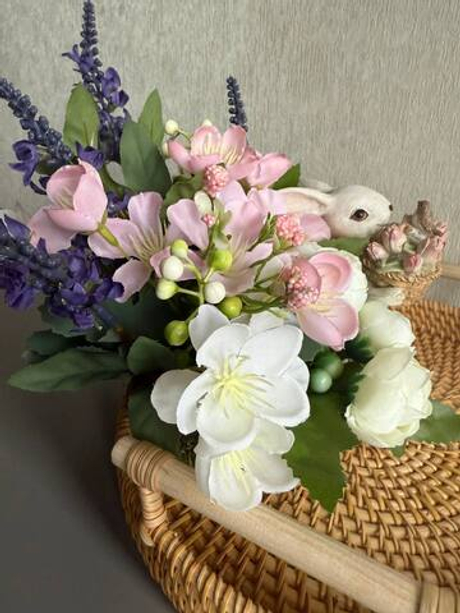 Композиция "Кролик на подносе" диаметр 24 см