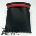 Подставка под телефон (мешок) черный КОЖА с Красной окантовкой