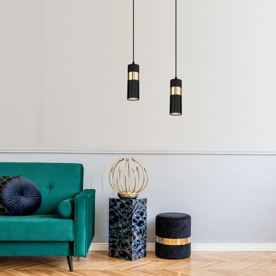 50096/1 / подвесной светильник / черный /золото