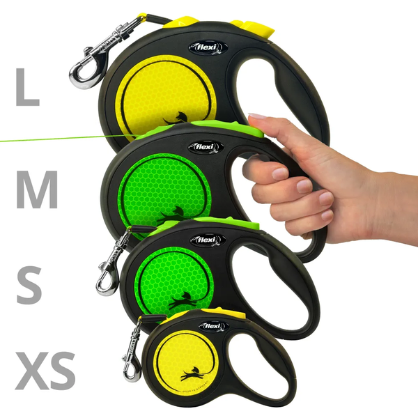 Рулетка flexi Limited Edition New Neon M (до 25 кг) лента 5 м, зеленый неон